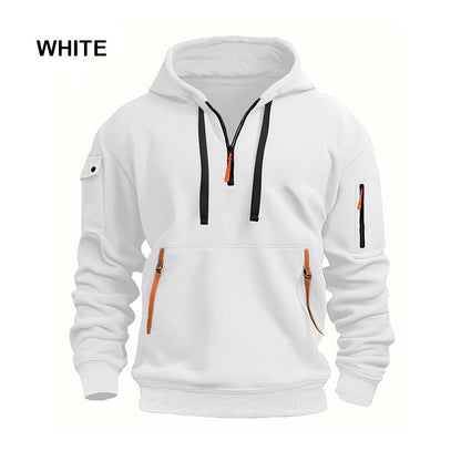 ⌛Limited-Time Offer-Hoodies for Men with Half-Zip and Pockets