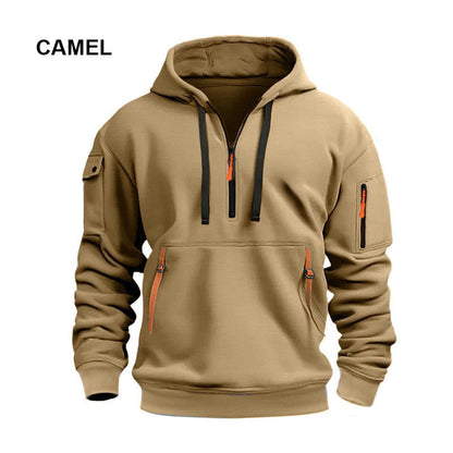 ⌛Limited-Time Offer-Hoodies for Men with Half-Zip and Pockets