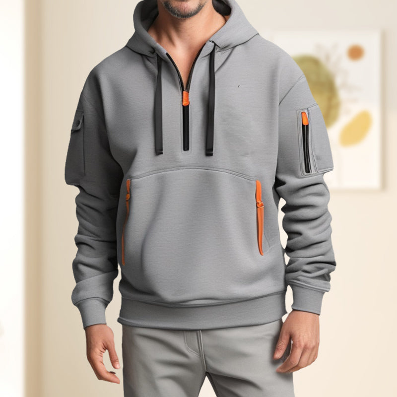 ⌛Limited-Time Offer-Hoodies for Men with Half-Zip and Pockets