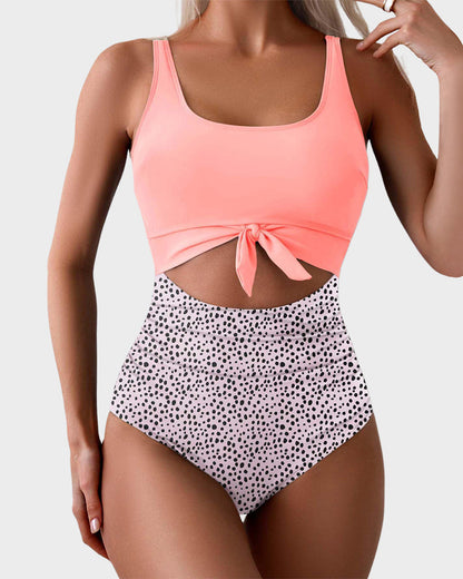 🔥2025 SUMMER 50% OFF🎁Ruched Tie-Knot Tummy Control One-Piece Swimsuit