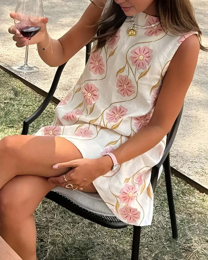 💜 LAST DAY PROMOTION - 50%OFF 💜Women's Casual Sleeveless Floral Print Dress