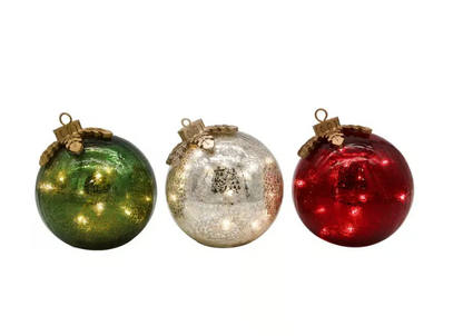 🎅Christmas Specials-Glass Tabletop Christmas Ornaments【3ct】🔔🎁
