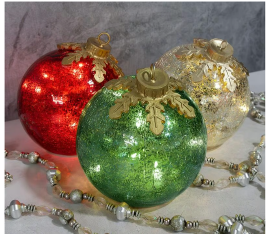 🎅Christmas Specials-Glass Tabletop Christmas Ornaments【3ct】🔔🎁