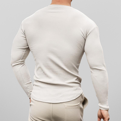 ✨ Refined Casual Style | Men's V-Neck Longline Cotton Shirt with Snug Fit