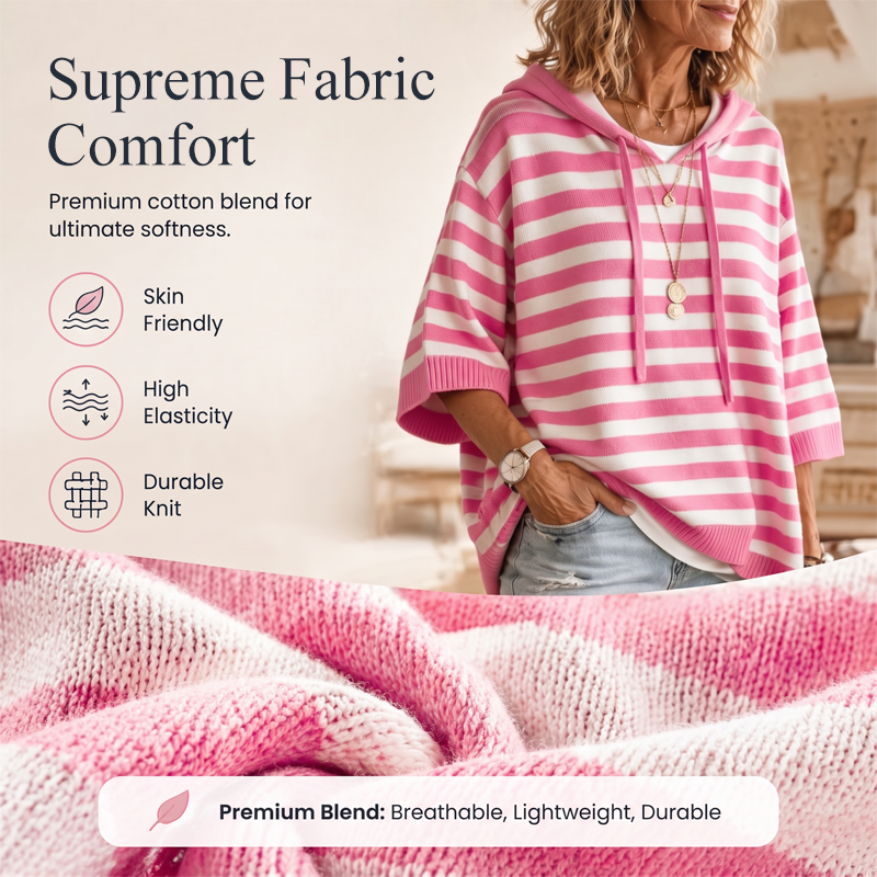 ⌛Limited-Time Offer-Women's Casual Striped Hooded Pullover Top