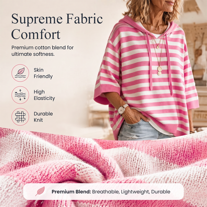 ⌛Limited-Time Offer-Women's Casual Striped Hooded Pullover Top