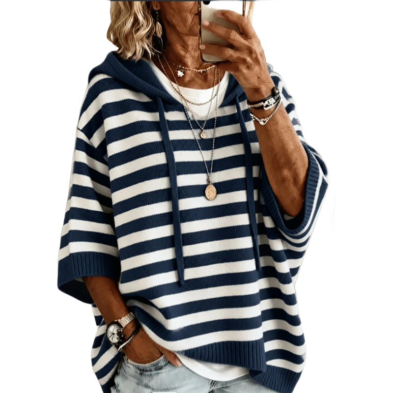 ⌛Limited-Time Offer-Women's Casual Striped Hooded Pullover Top