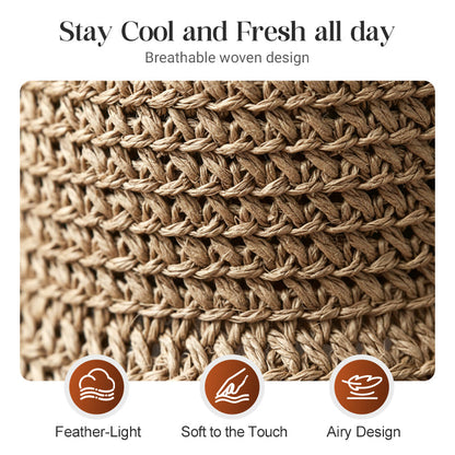 🔥 Hot sale 49% OFF🔥Elegant Woven Straw Sun Hat with Bow