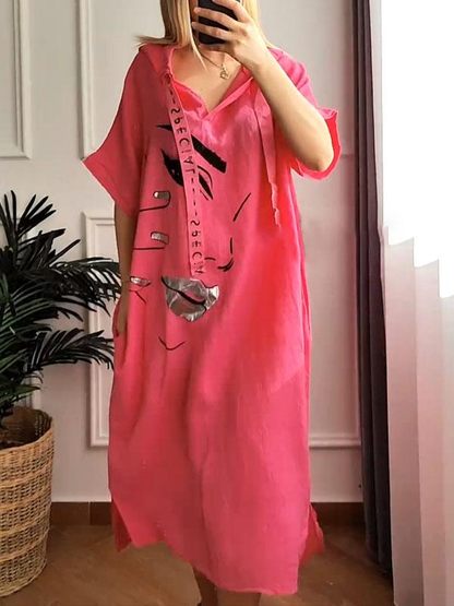 🌸Spring Specials💐 A Hoodie Dress With A Print For Spring And Summer