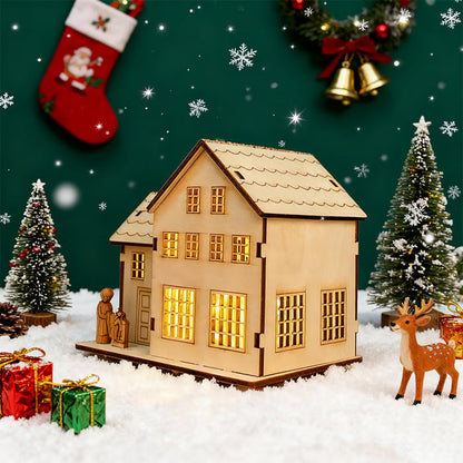 🎅Christmas Specials-DIY illuminated wooden Christmas houses for crafts