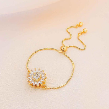 Spinning Sunflower Bracelet With Gift Box – A Calming and Relaxing Accessory for Mothers Day Gift, Valentines Day Gifts, Galentines Day Gifts, Birthday Gifts Jewelry