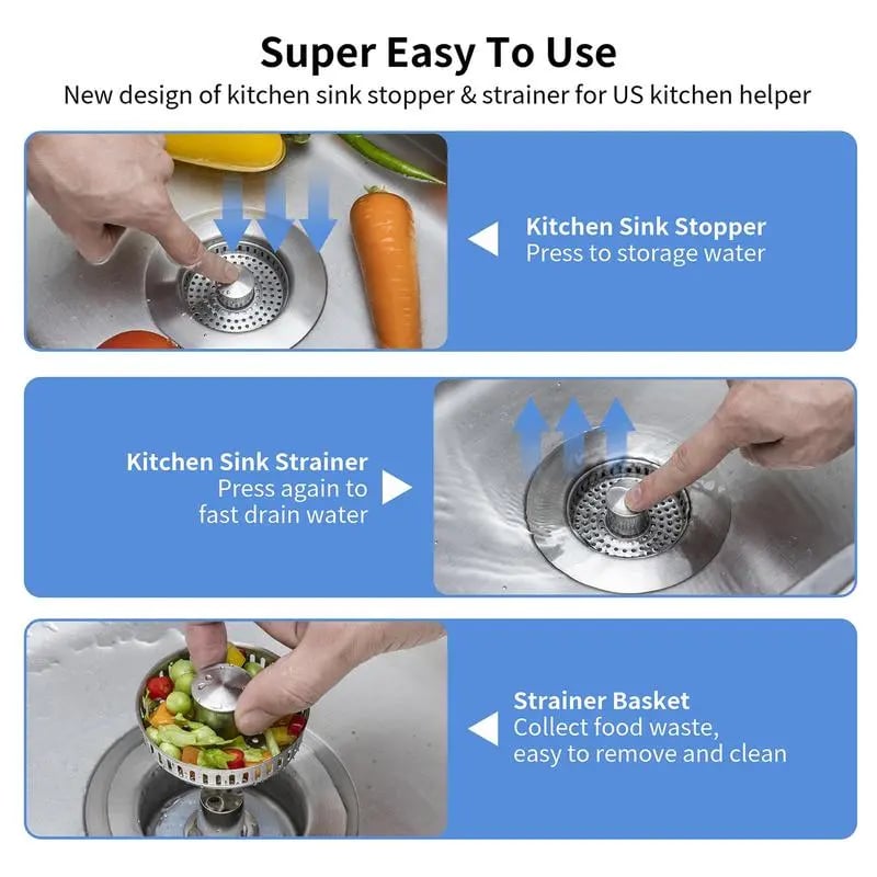 🎁Hot Sale 49% OFF⏳New Upgraded Sink Bounce Core Drain Strainer