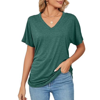 💕Hot Promotion- UP TO 49% OFF🌷V-Neck Solid Color Loose Ladies Tops