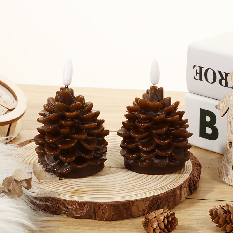 🎅Last Day-Buy 1 Get 1 Free!🔥Flameless Pinecone Candles Battery Operated