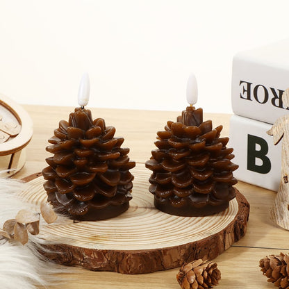 🎅Last Day-Buy 1 Get 1 Free!🔥Flameless Pinecone Candles Battery Operated