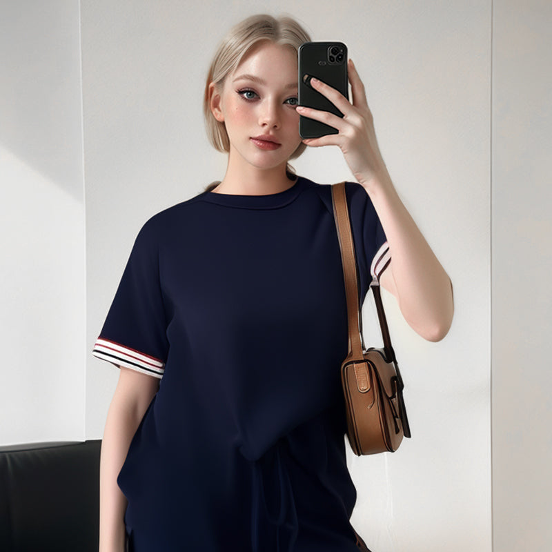 💖Limited Sale 50% OFF💖Women's Striped T-Shirt & Wide-Leg Joggers Set