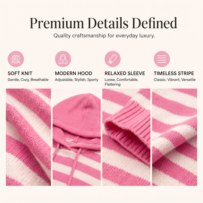 ⌛Limited-Time Offer-Women's Casual Striped Hooded Pullover Top