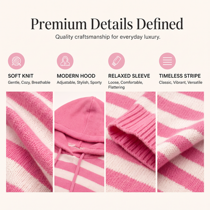 ⌛Limited-Time Offer-Women's Casual Striped Hooded Pullover Top