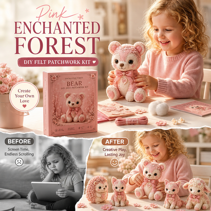 🎀50% OFF🎁Pink Enchanted Forest DIY Felt Patchwork Kit