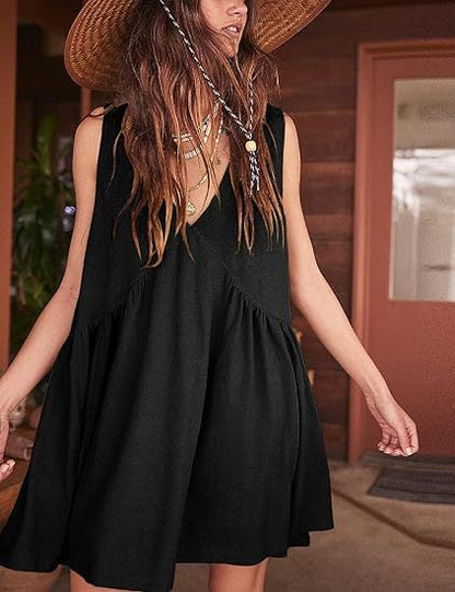 🔥Last Day 49% OFF -💃 Women's Summer Sleeveless V-Neck Mini Dress
