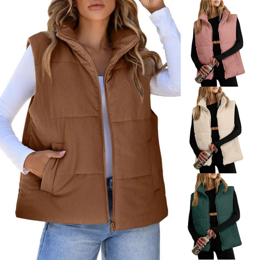 💥New High-Quality Women's Clothing-Women’s Casual Comfortable Zip-Up Vest