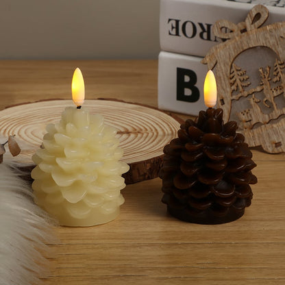 🎅Last Day-Buy 1 Get 1 Free!🔥Flameless Pinecone Candles Battery Operated