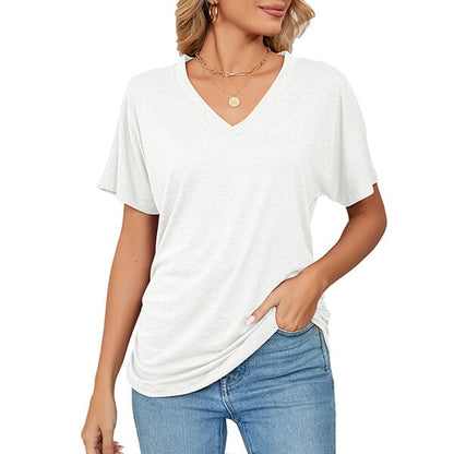 💕Hot Promotion- UP TO 49% OFF🌷V-Neck Solid Color Loose Ladies Tops