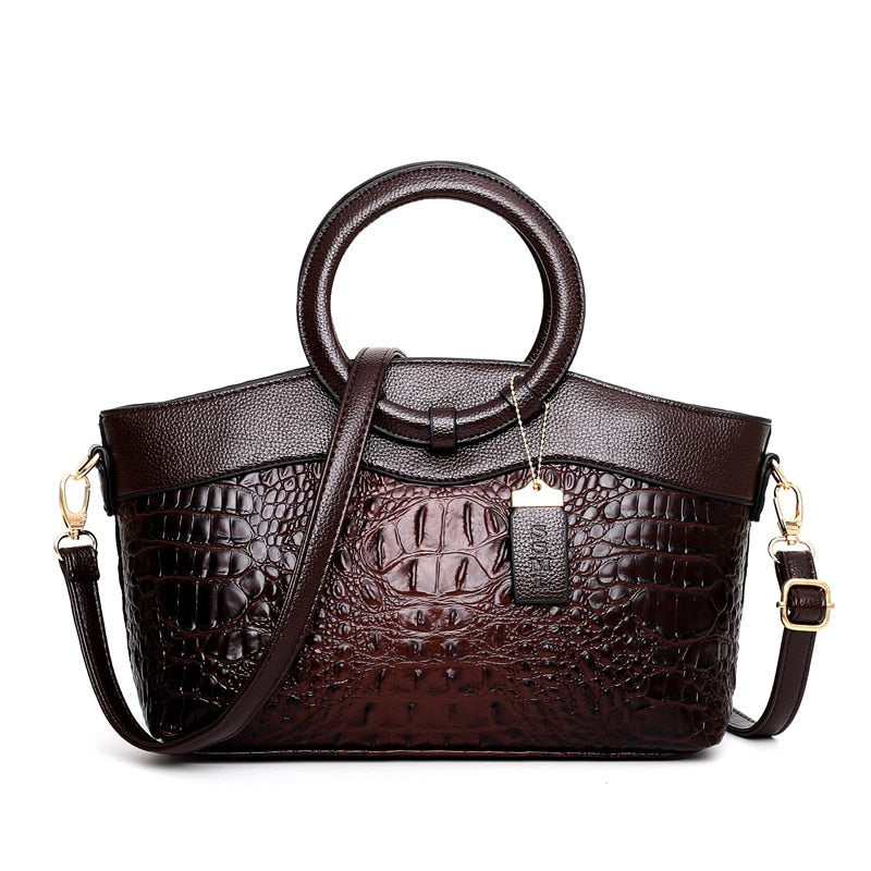 🔥2025 Hot Sale🔥Large Capacity Vintage Luxury Crocodile Leather Vintage Handbag