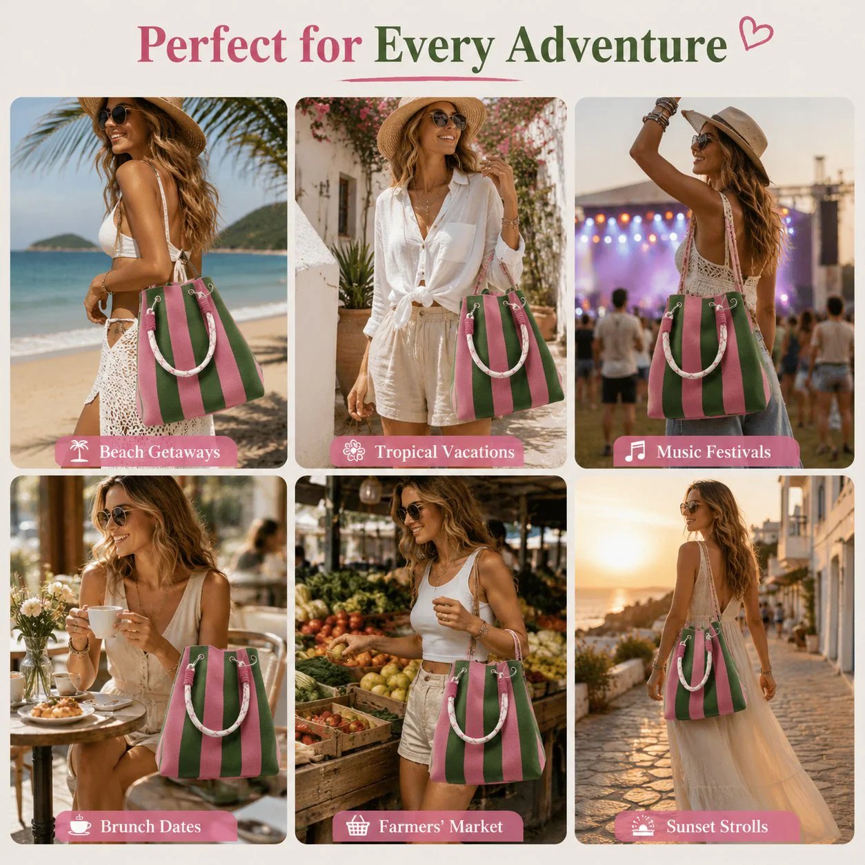 🏆👜 Limited-Time Sale: 50% OFF 🌴 Boho Striped Knit Bucket Handbag for Women – Handmade Summer Beach Shoulder Bag2