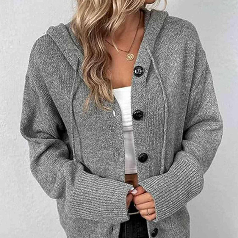 🏆 SALE 50% OFF! 🍂 Women’s Knit Hooded Coat – Cozy Drape, Autumn Ease 🔥