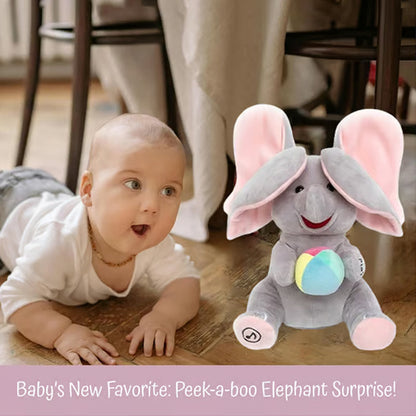 🎁 60% OFF! 🐘 Cute Hide & Seek Elephant Plush Doll - Interactive Play with Soft Material, Perfect Gift for Kids 🧸✨