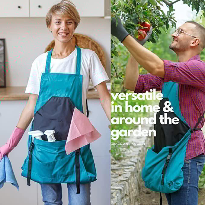 🎁 Hot Sale 49% OFF 🔥Cross Back Gardening Apron With Deep Kangaroo Release Pockets