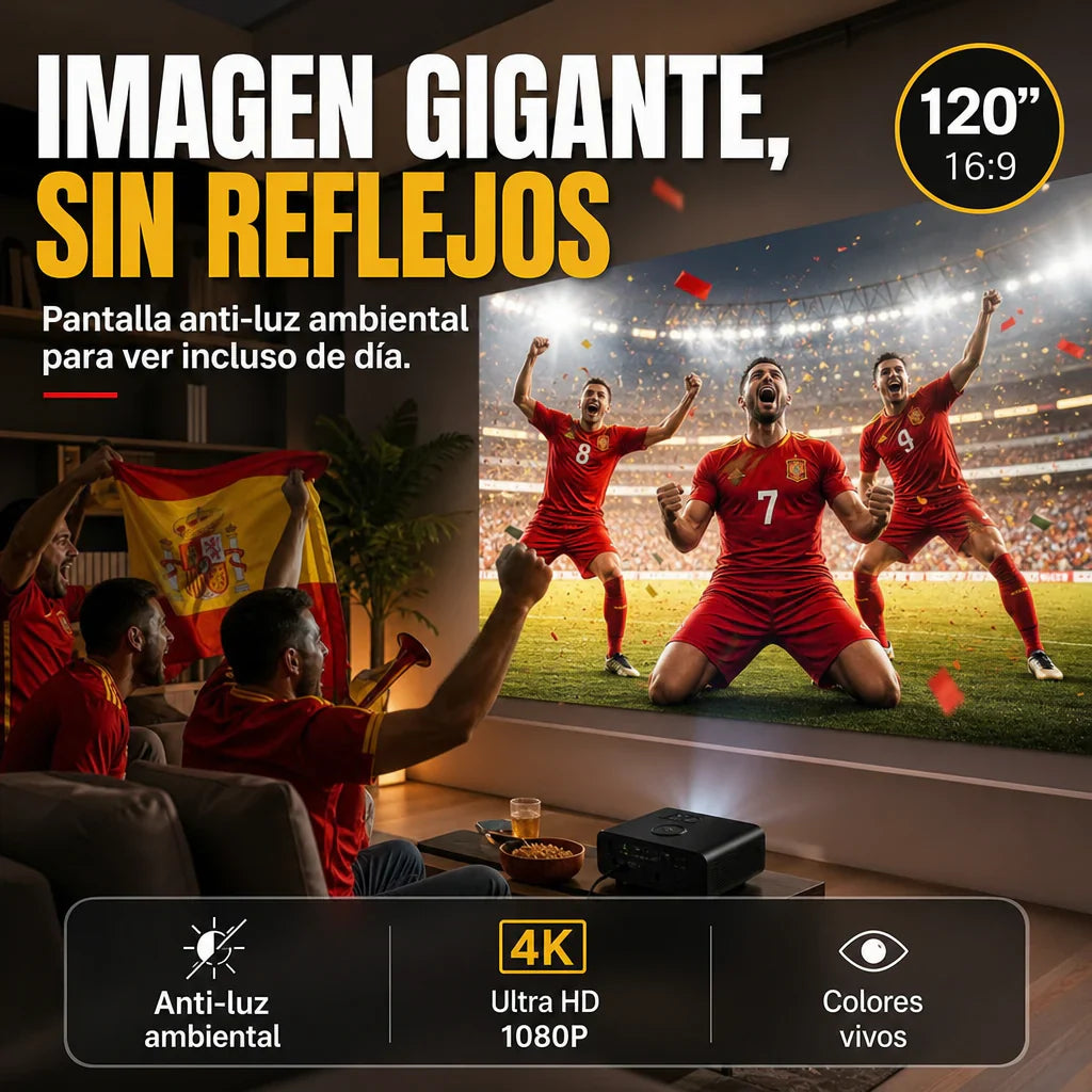 Portable Projector 4K Anti-Light Folding Screen