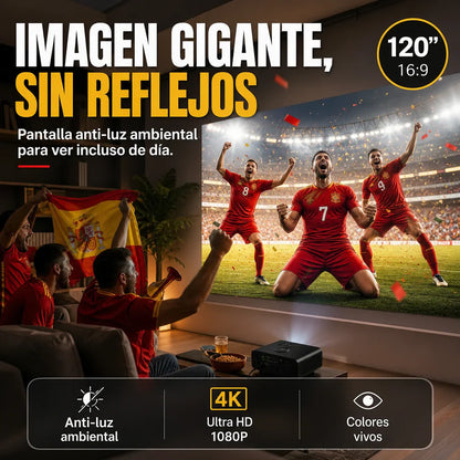 Portable Projector 4K Anti-Light Folding Screen
