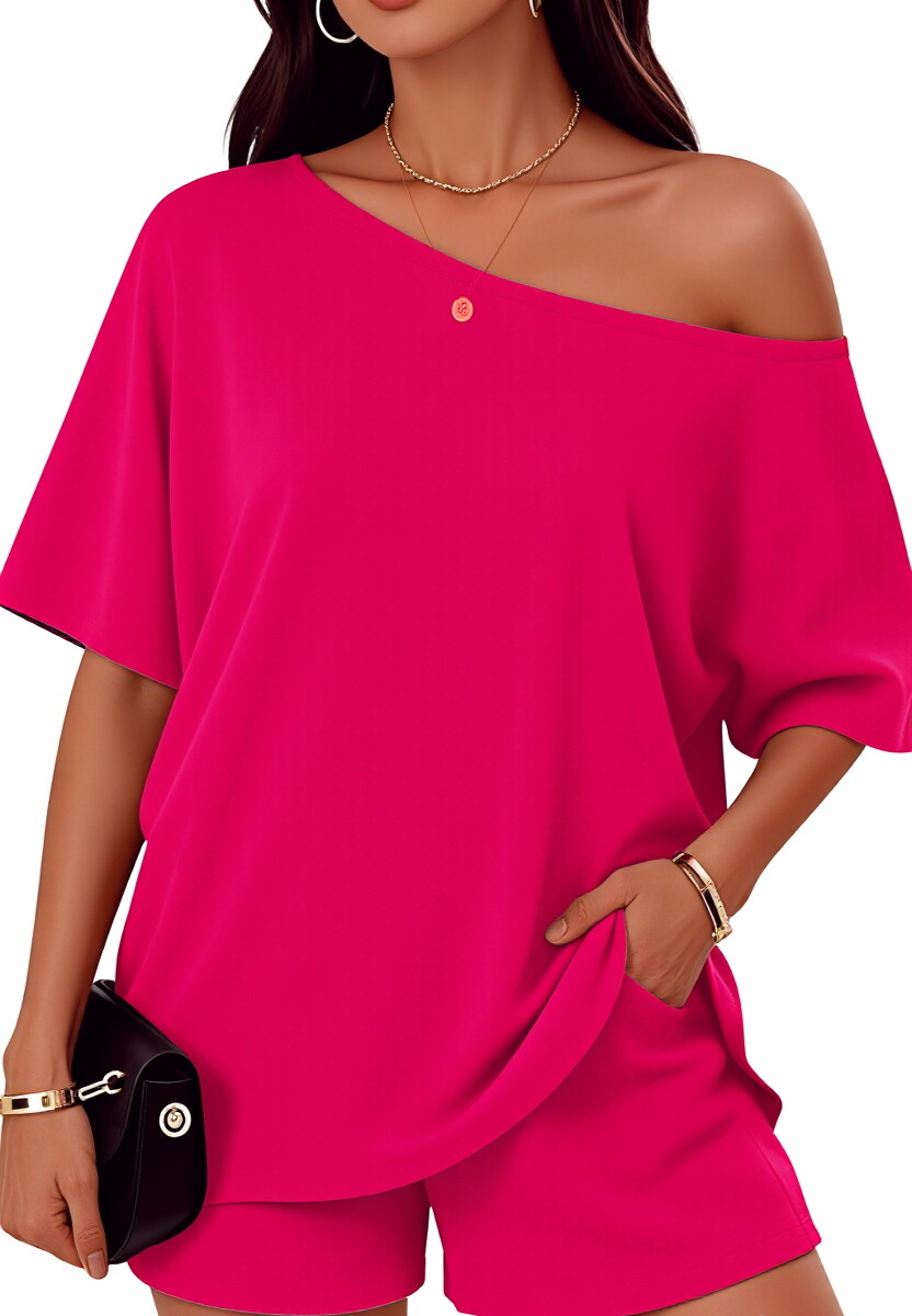 Women’s Off-Shoulder Top & Shorts 2-Piece Set