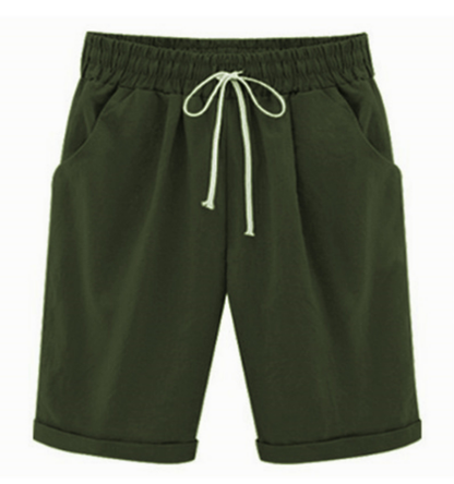 🔥Summer Hot Sales - 50% OFF🔥Plus Size Solid Color Elastic Waist Loose Cropped Shorts