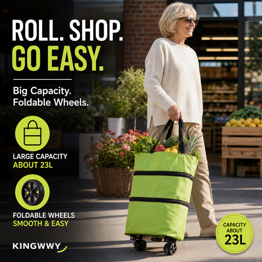 🔥Limited Offer $26.8!!⚡50K+ SOLD!🛍️2-in-1 Convertible shopping tote – hides wheels, holds 20kg, expands with zipper!
