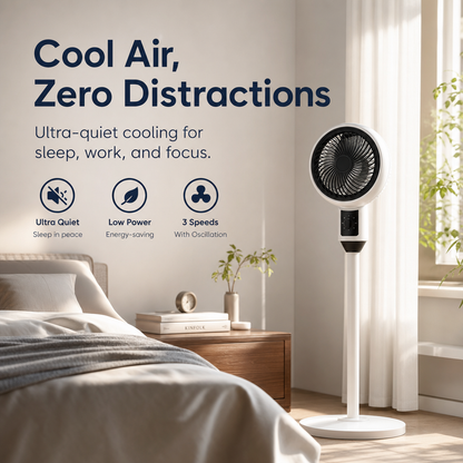 ⚡ Limited stock🌬️Quiet 3-Speed Oscillating Pedestal Fan – Adjustable Home Air Circulator❄️  360° rotation✔️Three fan speeds, quiet during sleep 🤫