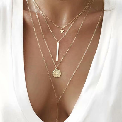 Elegant Multi Layered Necklace with Delicate Pendant🎁