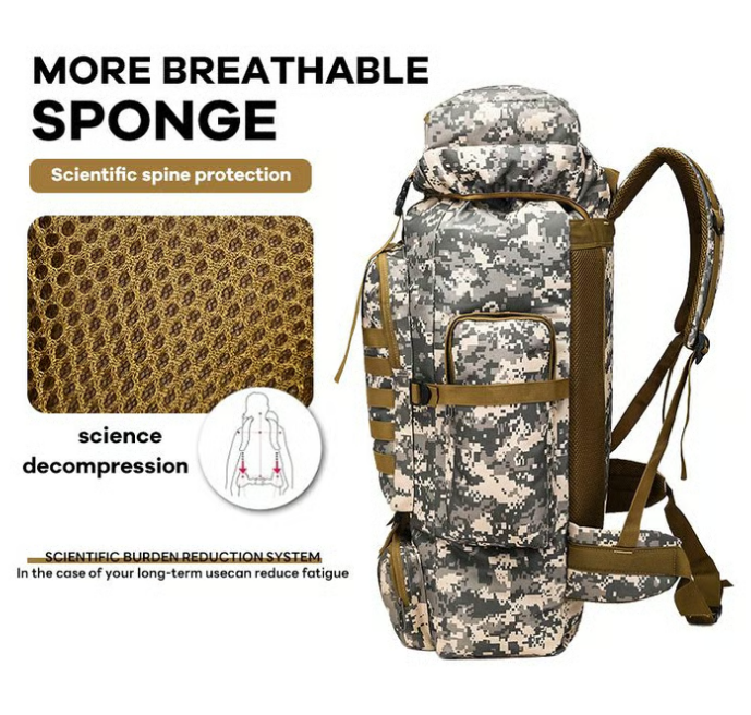 80L Outdoor Waterproof Tactical Backpack