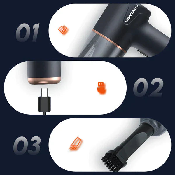 🏆Blow, Vacuum and Inflate all-in-one Cordless Vacuum Cleaner for Home and Car🔥