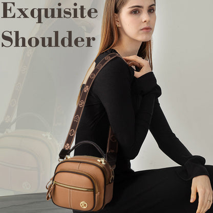 🔥Hot Sale Deals-Classic Multi-Compartment Adjustable Wide Strap Leather Crossbody Apple Bag👝