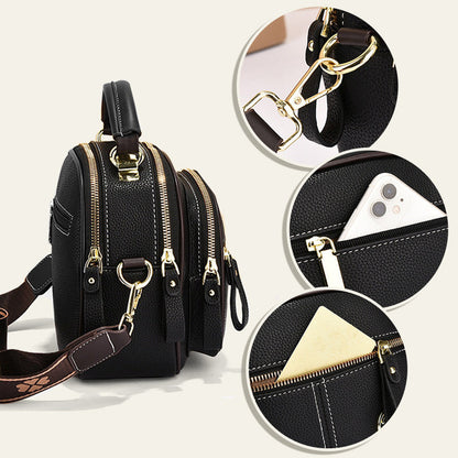 🔥Hot Sale Deals-Classic Multi-Compartment Adjustable Wide Strap Leather Crossbody Apple Bag👝