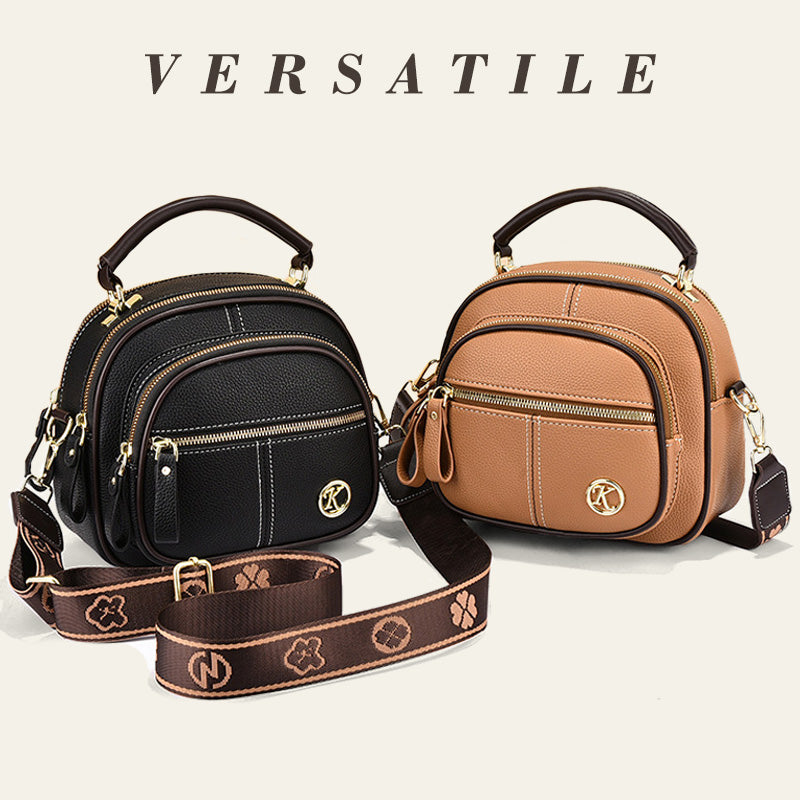 🔥Hot Sale Deals-Classic Multi-Compartment Adjustable Wide Strap Leather Crossbody Apple Bag👝