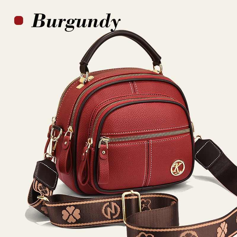 🔥Hot Sale Deals-Classic Multi-Compartment Adjustable Wide Strap Leather Crossbody Apple Bag👝