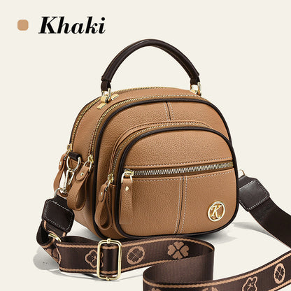 🔥Hot Sale Deals-Classic Multi-Compartment Adjustable Wide Strap Leather Crossbody Apple Bag👝