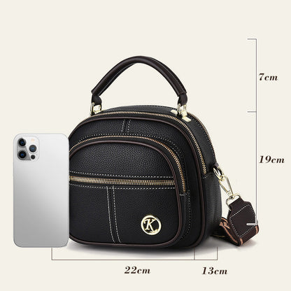 🔥Hot Sale Deals-Classic Multi-Compartment Adjustable Wide Strap Leather Crossbody Apple Bag👝