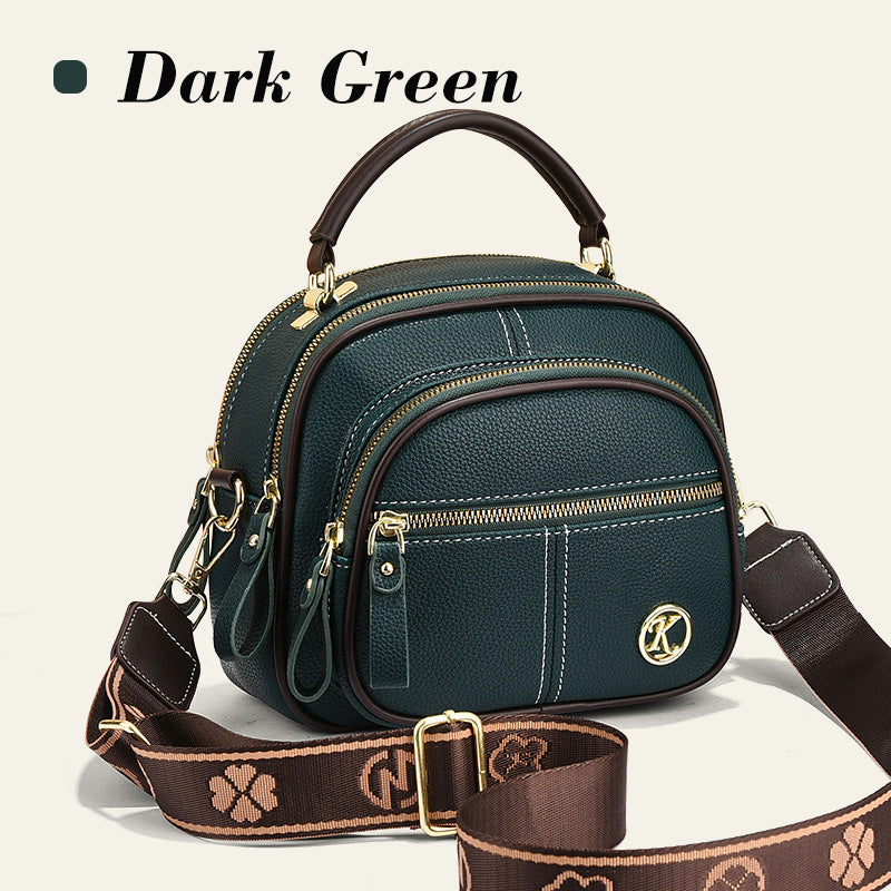 🔥Hot Sale Deals-Classic Multi-Compartment Adjustable Wide Strap Leather Crossbody Apple Bag👝