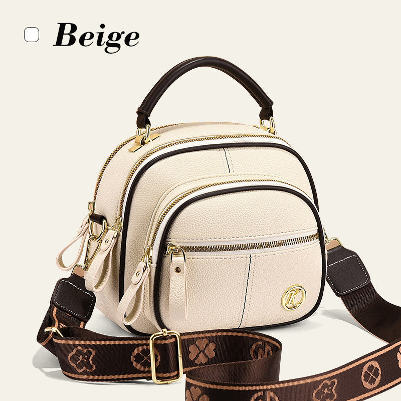 🔥Hot Sale Deals-Classic Multi-Compartment Adjustable Wide Strap Leather Crossbody Apple Bag👝