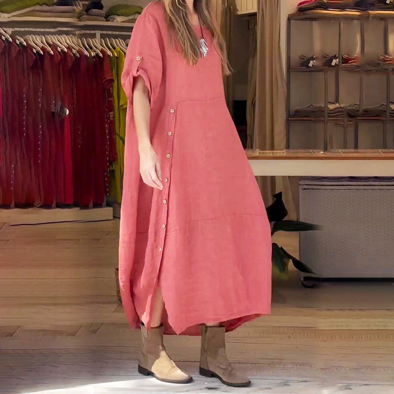🌸2025 NEW SALES - 50% OFF🌸Women's Breathable Side Button Adjustable Sleeve Dress